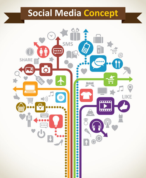 Abstract Creative Icon - Концепция социальных медиа
