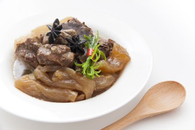 Chinese cuisine, beef stew and beef tendon clipart