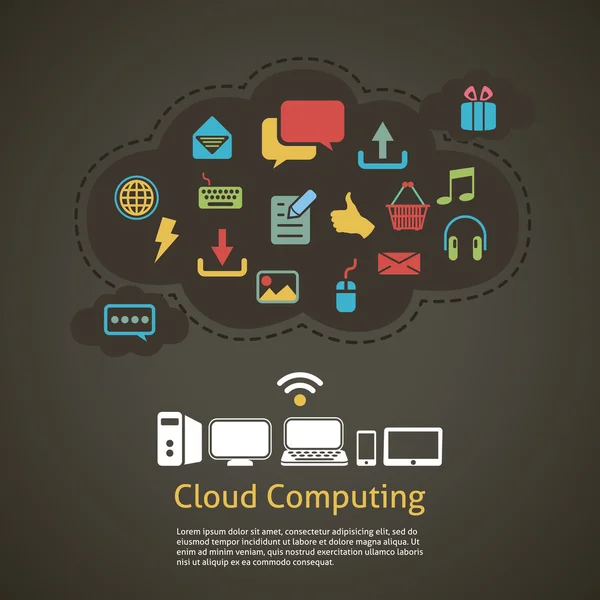 Cloud computing conceito de fundo abstrato — Vetor de Stock