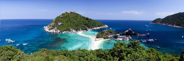 Панорамный снимок с точки обзора острова Ко Тао (Koh Tao)
