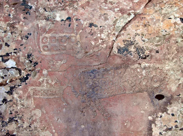 Imagem de nômades antigos, gravados na pedra . — Fotografia de Stock