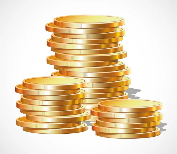 Stacks of golden coins — Stock Vector