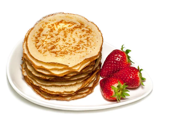 Crepes with strawberries — Stock Photo, Image