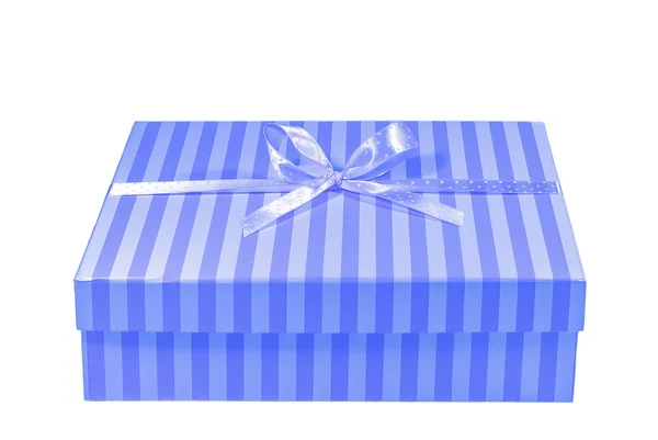 Scatola regalo blu isolato — Foto Stock