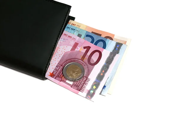 Pénzeszsák euróval — Stock Fotó