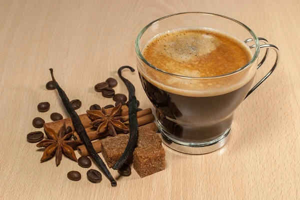 Taza de café con canela — Foto de Stock