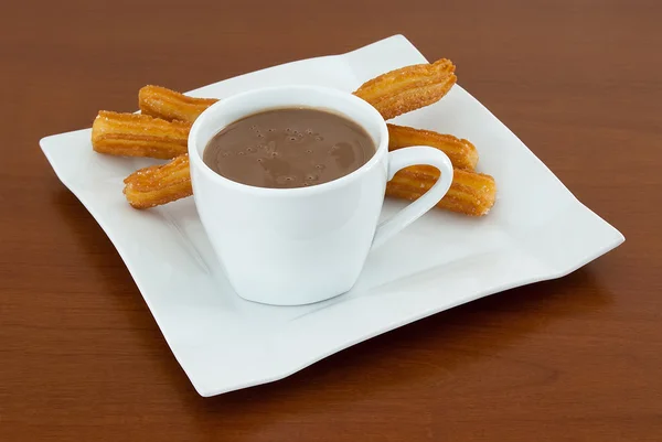 Choklad med churros — Stockfoto