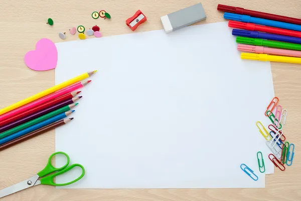 School supplies with blank pages Royalty Free Stock Images