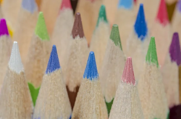 Penna kritor i olika färger — Stockfoto