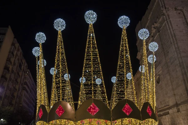 Juldekoration Staden Valladolid Spanien Royaltyfria Stockfoton