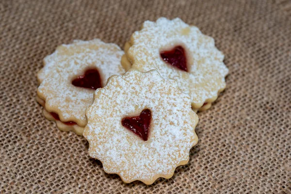 Tekstil çerezleri reçelli Sevgililer günü için kalp şeklinde