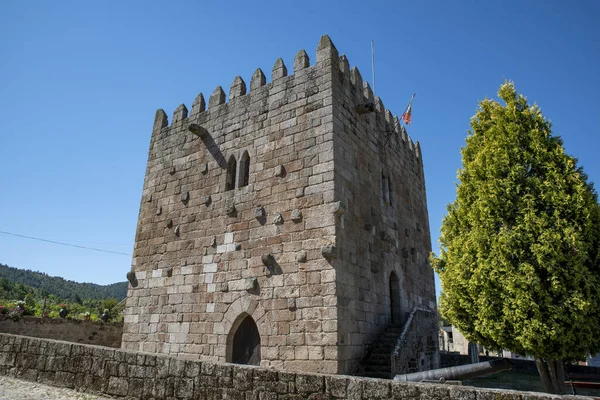 Вид Замок Санто Естевао Середньовічний Замок Розташований Цивільній Парафії Санту — стокове фото
