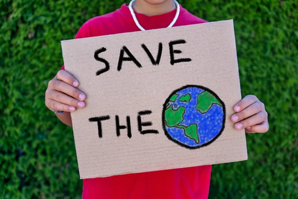 Activist Planet Placard Climate Change Prostest — Foto Stock