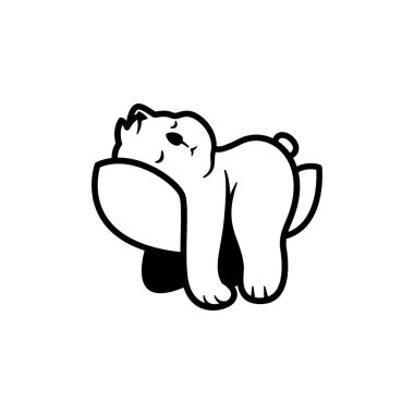 çizgi sanat koalası yastıkta uyuyan güzel