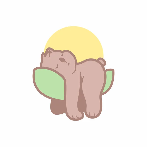 Koala Durmiendo Belleza Almohada Con Fondo Luna — Vector de stock