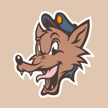 Kostüm giymiş köpek kafası çizimi