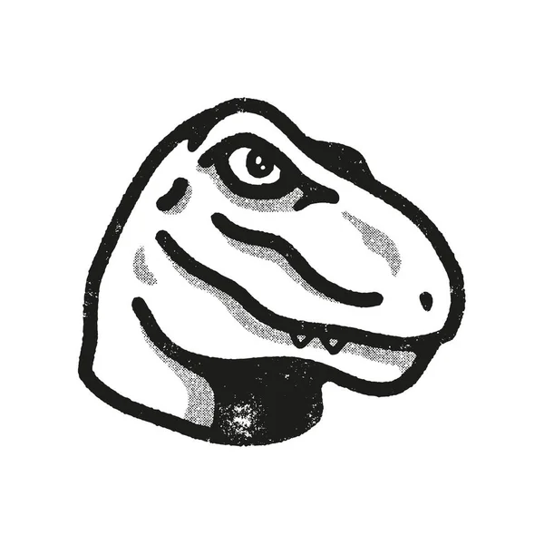 Dinosaur Head Illustration Mascot Line Art — Stock vektor