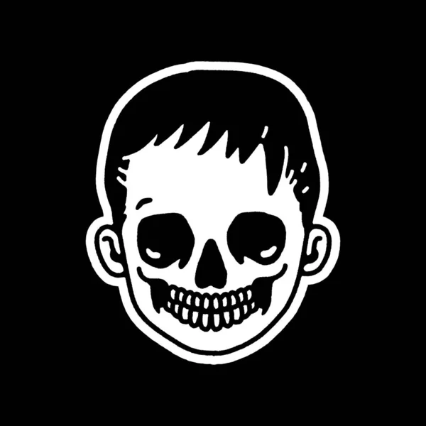 Illustration Zombie Kids Hand Drawn Technique Black White Background — 스톡 벡터