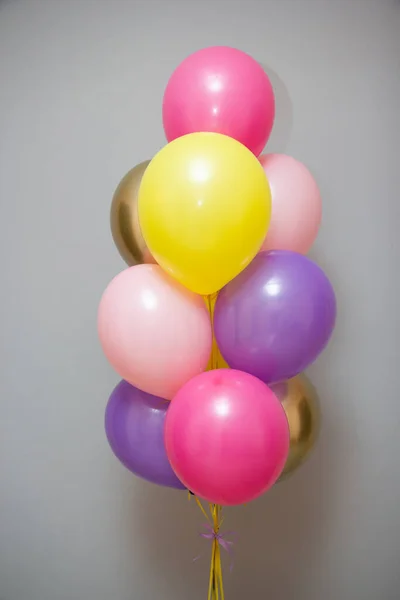 Set Bright Balloons Girl — Stock Photo, Image