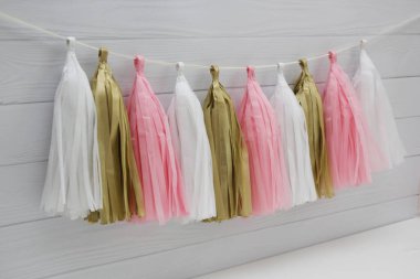 Tassel kağıt çelenk, parti dekorasyonu
