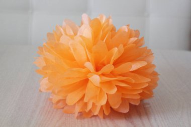 Beyaz arkaplanda sarı ponpon