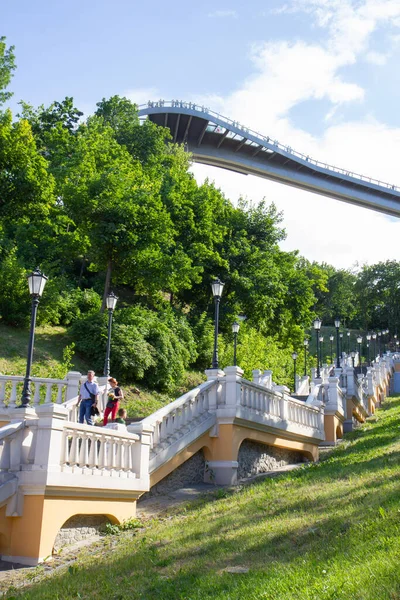 Stor Och Lång Trappa Stadsparken — Stockfoto