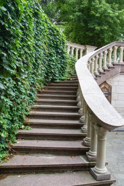 large stone staircase in the park