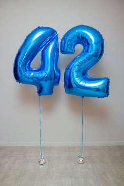 blue foil balloons figures with helium