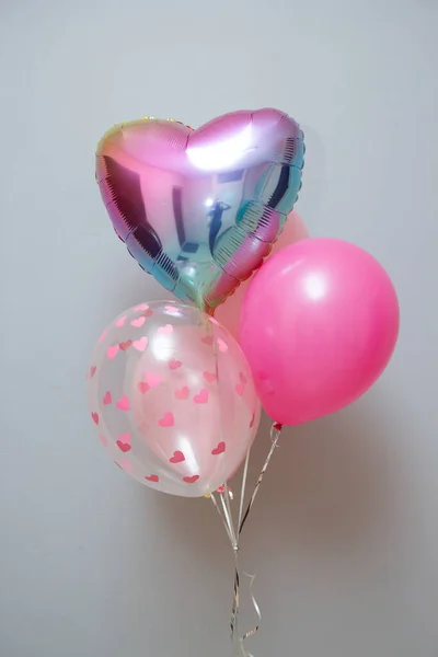 Rózsaszín Születésnapi Léggömbök — Stock Fotó