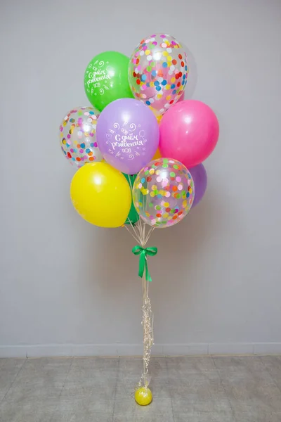 Balões Coloridos Fundo Parede — Fotografia de Stock