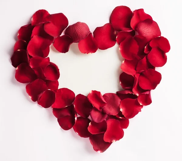 Roos bloemblad hart — Stockfoto