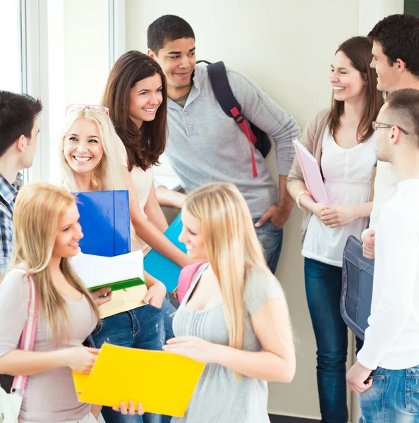 Studenti universitari parlando — Foto Stock