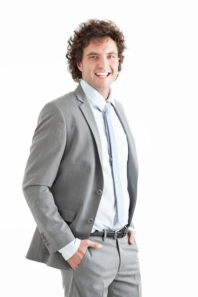 Sonriente joven empresario — Foto de Stock