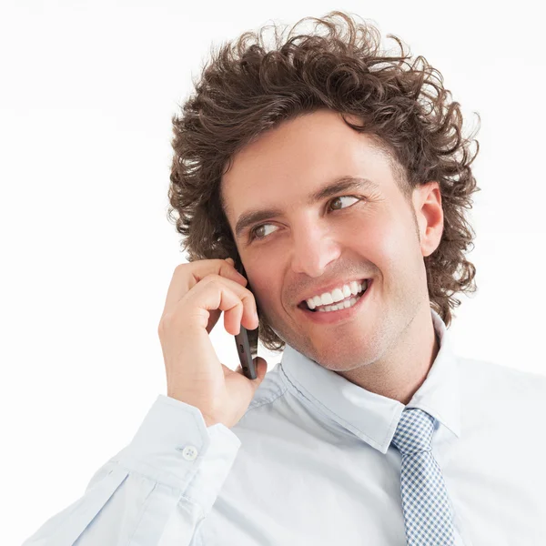 Smiling Businessman Telephoning — Stock Photo, Image