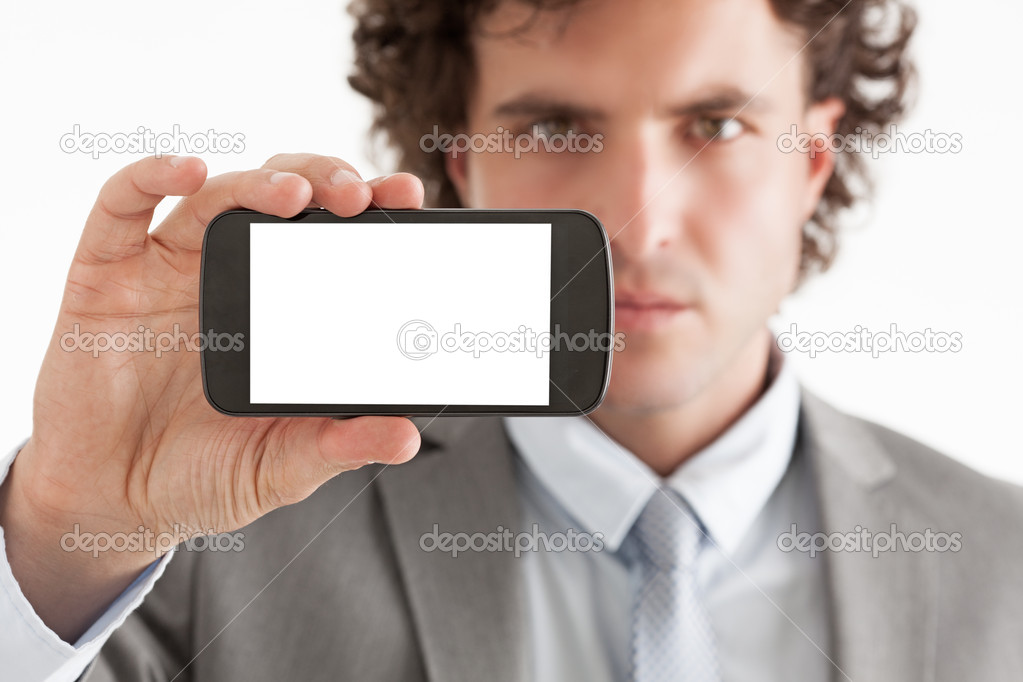 Businessman Holding a Smart Phone