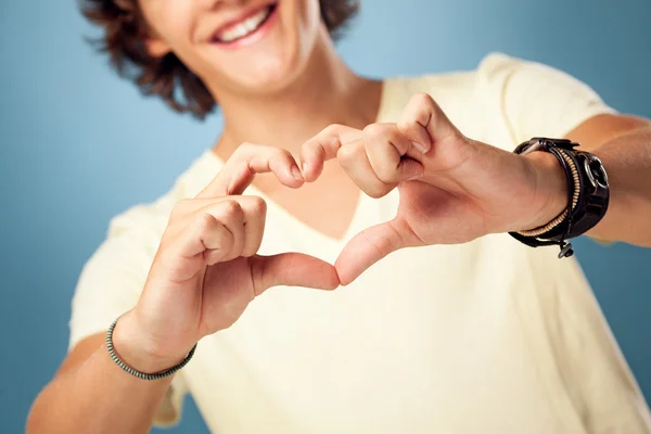 Man Showing Heart — Stock Photo, Image