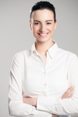 iş kadını gülümseyen