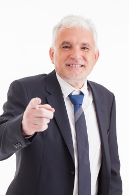 gülümseyen iş adamı işaret