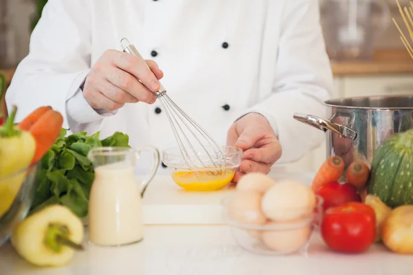 Chef Beating Eggs — Stock Photo, Image
