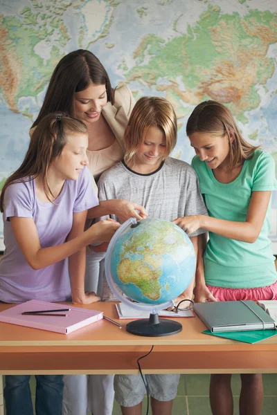 Students With a Globe