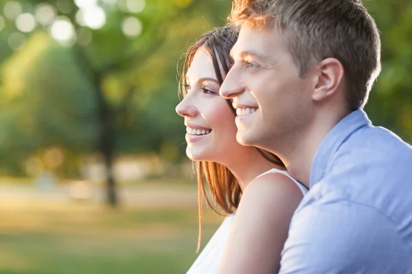 Outdoor portrait of a happy couple Stock Photo