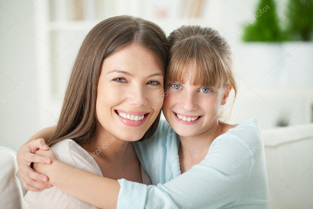 Mother and Daughter Hugging