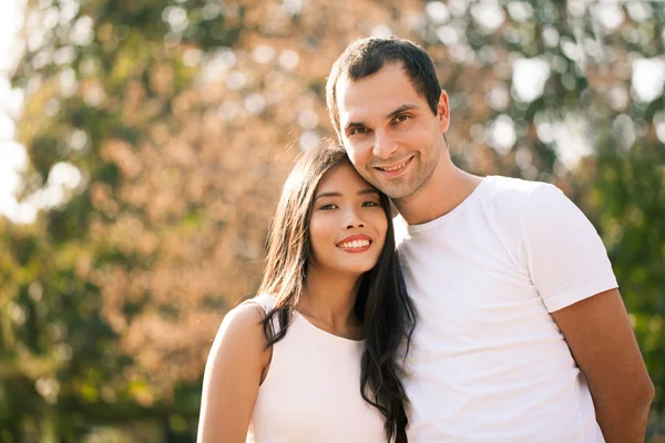 Smiling Couple Outdoors Stock Photo