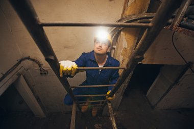 İnşaat işçisi Merdiven tırmanma