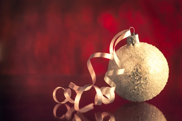 Elegante ornamento de Natal Branco — Fotografia de Stock