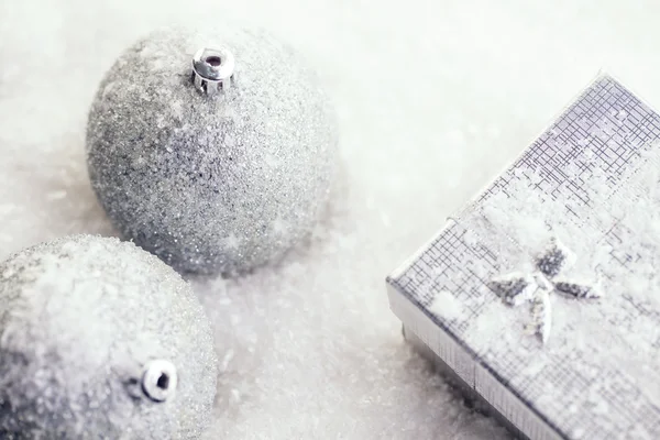 Silver Christmas Ornaments — Stock Photo, Image