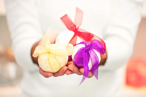 Female Hands Holding Soap — Stock Photo, Image