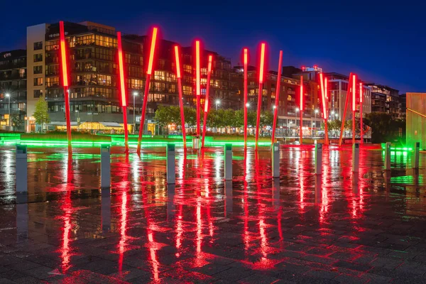 Dublin Rlanda Ağustos 2019 Grand Canal Meydanı Ndaki Kırmızı Çubuklar — Stok fotoğraf