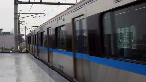 Mrt Arrivato Alla Stazione Jakarta Indonesia — Video Stock