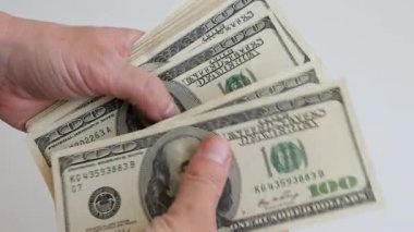 Money counting. Counting american dollars. 